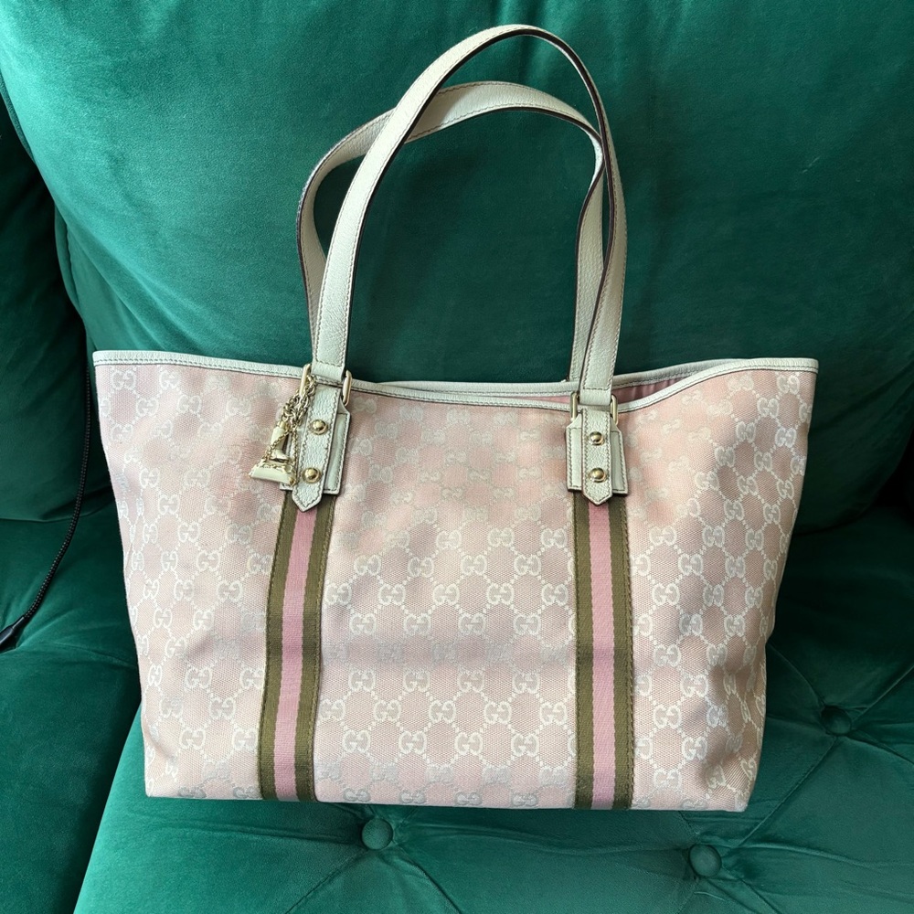 Gucci Pink Sherry Line GG Tote